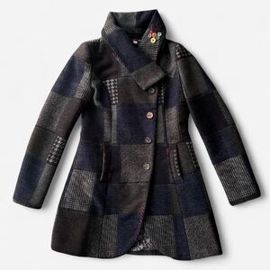 Vintage Joe Browns Multicolor Patchwork Pea Coat